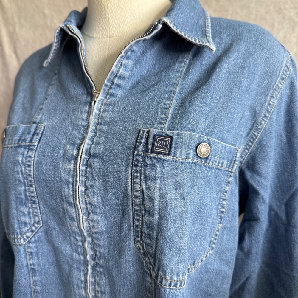 VTG Pepe Jeans London Women's Denim Jacket Sz M Full Zip medium Wash barn '94 - Picture 3 of 16